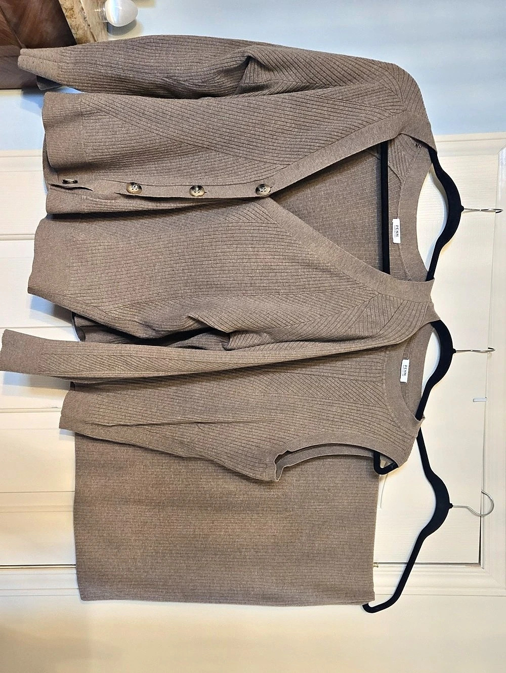 Brown Knit Three-Piece Set